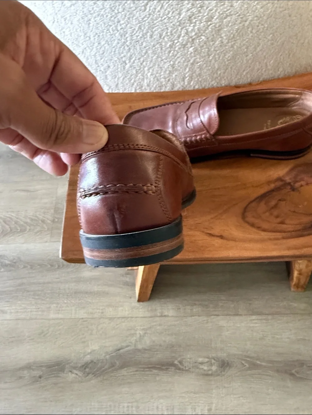Cole Haan Men’s Chestnut Brown Leather Penny Loafers